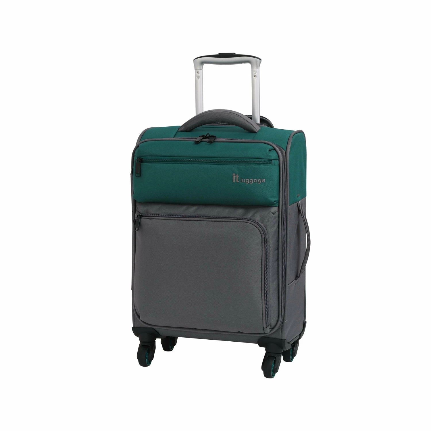 It Luggage Duotone 4 Wheel Lightweight Cabin Suitcase, 53 Cm, 34 L, Teal Green + Steel Grey 3 It Luggage Duotone 4 Wheel Lightweight Cabin Suitcase, 53 Cm, 34 L, Teal Green + Steel Grey