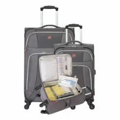 SWISSGEAR 7362 3-Piece Expandable Lightweight Rolling Spinner Luggage Set | Wheeled Travel Suitcases | 20-inch, 24-inch, 28-inch - Gray -LUGGAGE FACTORY Sales 814sF 2BLPMzL