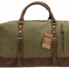 Duffel Bag, Berchirly 21" Large Canvas Leather Travel Sports Gym Bag Toiletry Bag Shoulder Carryon Luggage For Men Women - Army Green -LUGGAGE FACTORY Sales 815xyx 2B5gQL