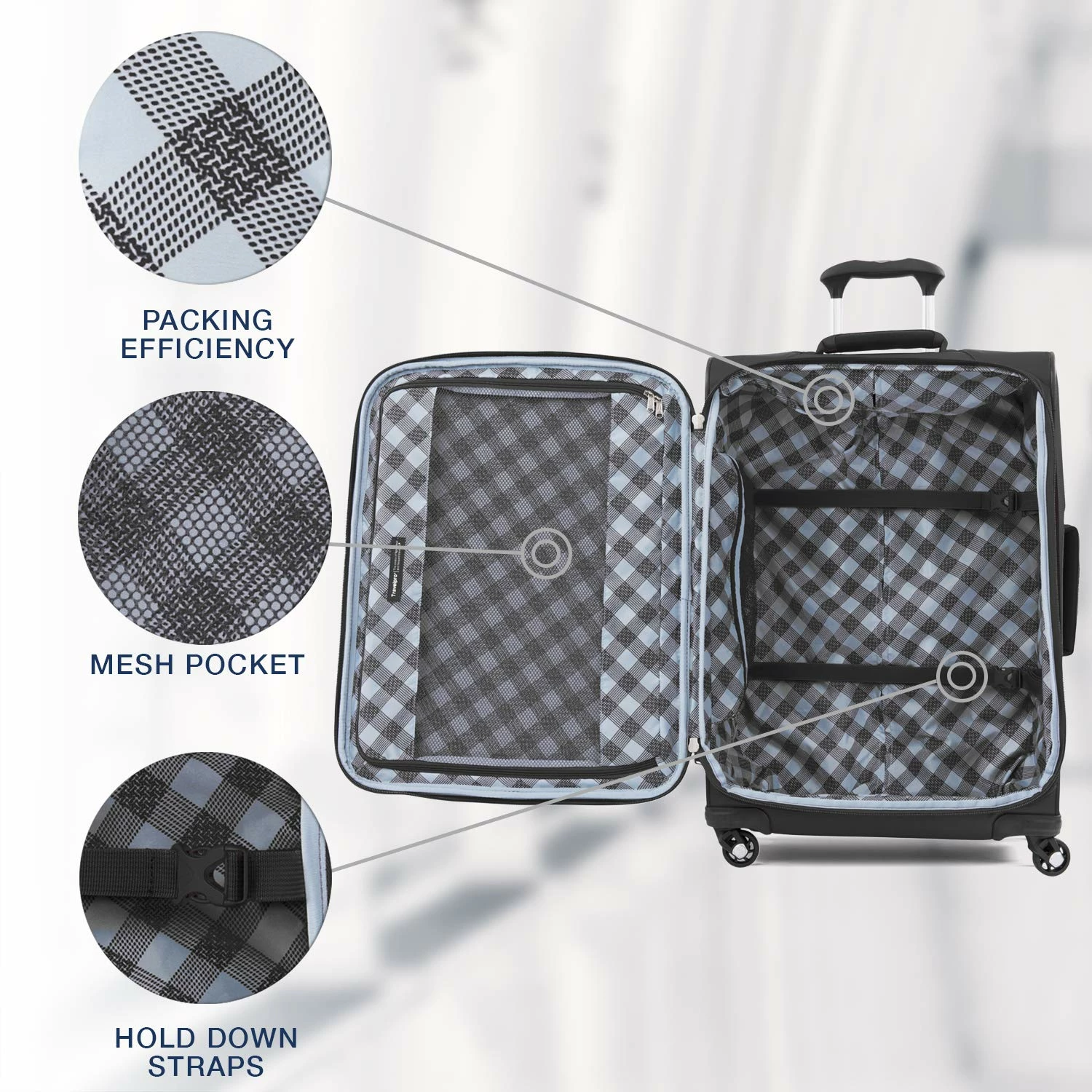 Travelpro Maxlite 5 Lightweight Checked Medium 25" Expandable Softside Luggage Black, 25-inch 6 Travelpro Maxlite 5 Lightweight Checked Medium 25" Expandable Softside Luggage Black, 25-inch - Image 4