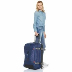 AmazonBasics Rolling Travel Duffel Bag Luggage With Wheels, Medium, Blue -LUGGAGE FACTORY Sales 81N7fVgwMHL