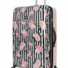 Betsey Johnson 30 Inch Checked Luggage Collection - Expandable Scratch Resistant (ABS + PC) Hardside Suitcase - Designer Lightweight Bag With 8-Rolling Spinner Wheels (Stripe Roses) -LUGGAGE FACTORY Sales 81PjCe5mImL
