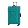 It Luggage 26.8" Stitched Squares Lightweight Case, Aqua Blue
