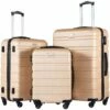 Coolife Luggage 3 Piece Set Suitcase Spinner Hardshell Lightweight TSA Lock (Champagne New) 2 Coolife Luggage 3 Piece Set Suitcase Spinner Hardshell Lightweight TSA Lock (Champagne New) -LUGGAGE FACTORY Sales 81pXb9Z1iNL