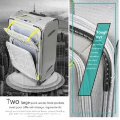 Coolife Luggage 3 Piece Set Suitcase Spinner Softshell Lightweight (blue+sliver) -LUGGAGE FACTORY Sales 91PxkSlFNqL