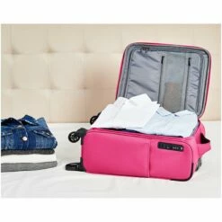 AmazonBasics Lightweight Luggage, Softside Spinner Travel Suitcase With Wheels - 22 Inch, Pink -LUGGAGE FACTORY Sales 91oL0mE9GhL